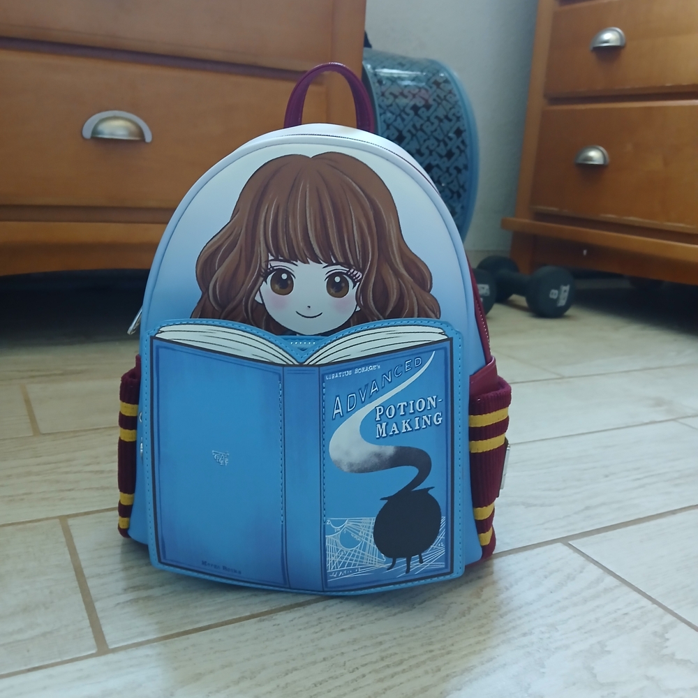 Anime Style Blue and Red Bag with Character Design